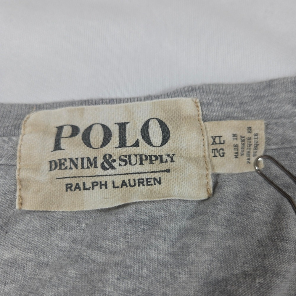 Polo Ralph Lauren Denim & Supply Cowboy Polo Bear T-Shirt Mens XL Gray Graphic - Picture 4 of 7